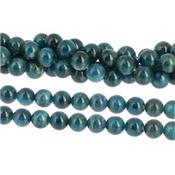 Apatite Bleue Perle Ronde Lisse Percée 10 mm (Lot de 5 perles)