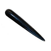 Pointe ou Bâton de Massage en Obsidienne Noire Lisse (10 cm environ)