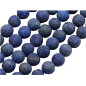 Lapis-lazuli Perle Ronde Givrée Percée de 8 mm (Lot de 5 perles)
