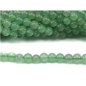 Aventurine Verte Perle Ronde Lisse Percée 6 mm (Lot de 20 perles)