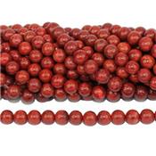 Corail Rouge Perle Ronde Lisse Percée 10 mm (Lot de 5 perles)