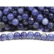 Sodalite Perle Ronde Lisse Percée 8 mm (Lot de 10 perles)