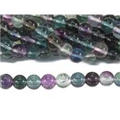 Fluorine Multicolore Perle Ronde Lisse Percée 10 mm (Lot de 5 perles)