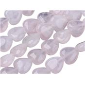 Quartz Rose perle en forme de Coeur (lot 2 perles)