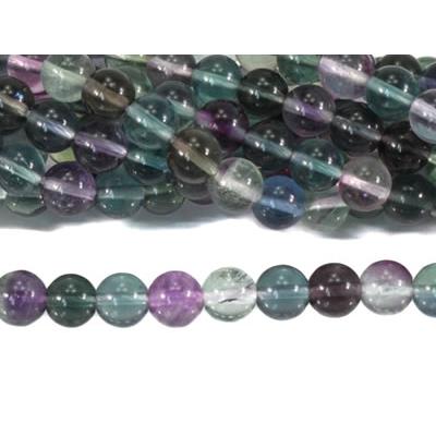 Fluorine Multicolore Perle Ronde Lisse Percée 8 mm (Lot de 10 perles)
