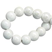 Perle de Porcelaine Lisse Blanche 6 mm (Par Lot de 10 Perles)