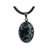 Obsidienne Neige Pendentif Cabochon ovale 18x13 mm Harmony