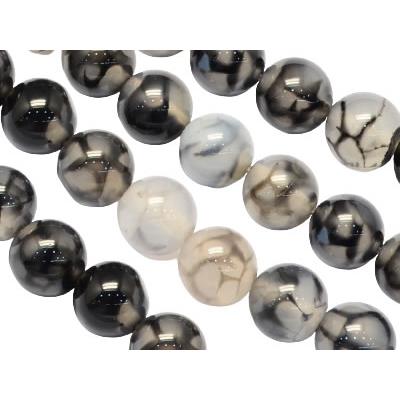 Agate Veine de Dragon Perle Ronde Lisse Percée 6 mm (Lot de 20 perles)