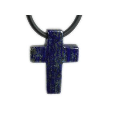 Pendentif Croix Latine en Lapis Lazuli - 25x18 mm