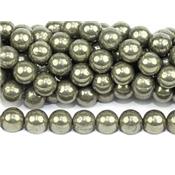 Pyrite Perle Ronde Lisse Percée 4 mm (Lot de 20 perles)