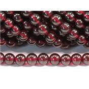 Grenat Rouge Perle Ronde Lisse Percée 10 mm (Lot de 5 perles)