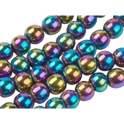 Hématite électrolytique Perle Ronde Lisse Percée 10 mm (Lot de 5 perles)