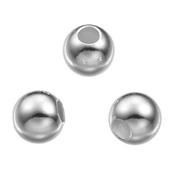 Perle Ronde Lisse 4 mm en Argent 925 (Lot de 5 perles)