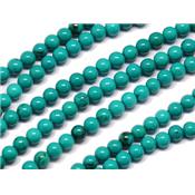 Turquoise Sinkiang Perle Ronde Lisse Percée 6 mm (Lot de 20 perles)