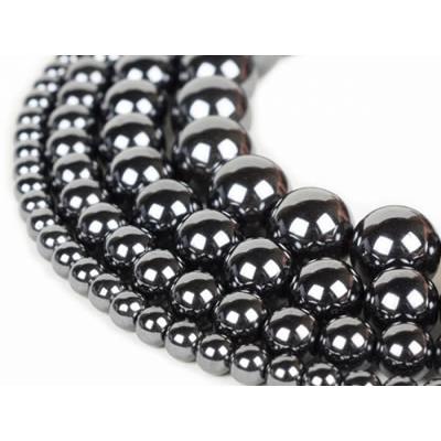 Hématite Perle Ronde Lisse Percée 8 mm (Lot de 10 perles)