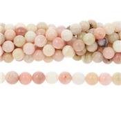 Opale Rose Perle Ronde Lisse Percée 8 mm (Lot de 10 perles)