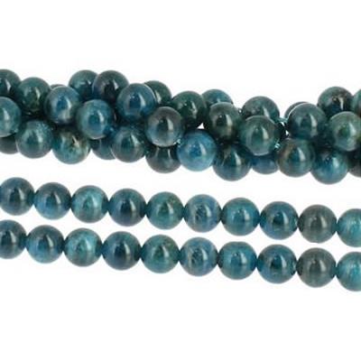 Apatite Bleue Perle Ronde Lisse Percée 4 mm (Lot de 20 perles)