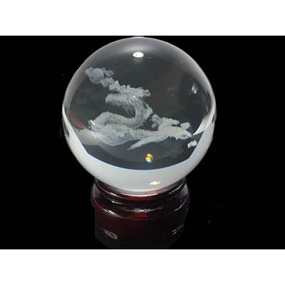 Boule Feng Shui en Cristal et Dragon (6 cm) 