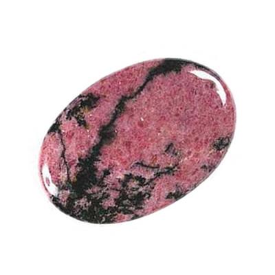 Rhodonite cabochon pierre polie 40x30 mm