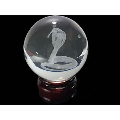 Boule Feng Shui en Cristal et Serpent (6 cm) 