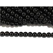 Agate Noire Perle Ronde Lisse Percée 6 mm (Lot de 20 perles)