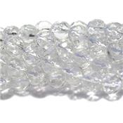 Cristal de Roche Perle Ronde Facettée Percée 8 mm - 64 Facettes (Lot de 10 perles)
