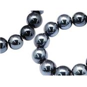 Perle de Porcelaine Lisse Noire 8 mm (Par Lot de 5 Perles)