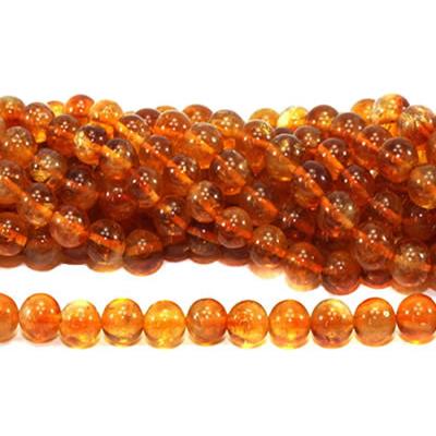 Citrine Perle 8 mm NON Percée (Lot de 10 perles)