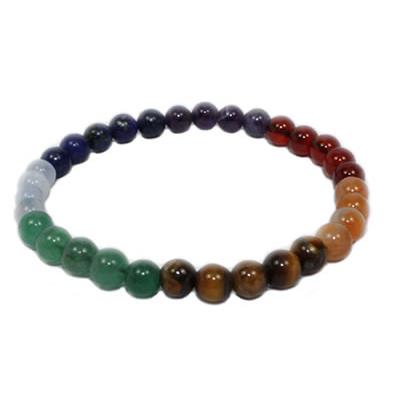 Bracelet 7 Chakras en Pierre Boule de 6 mm