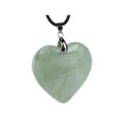 Pendentif Coeur en Jade de Chine (4 cm Bélière Argentée)