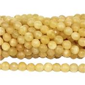 Jade Jaune Perle Ronde Lisse Percée 8 mm (Lot de 10 perles)