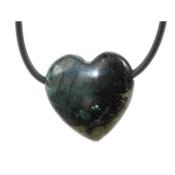 Pendentif Coeur Labradorite - 25x25x10 mm - Cléopâtre