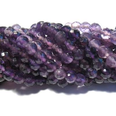 Améthyste Perle Facettée Percée 8 mm - 64 Facettes (Lot de 10 perles)