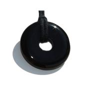 Obsidienne Noire Pendentif Pi Chinois de 3 cm