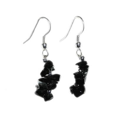 Boucles d'Oreilles en Tourmaline Noire ou Schorl style Baroque