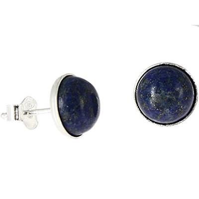 Puces d'Oreilles Cabochon 8 mm en Lapis Lazuli et Argent 925 Adriana
