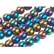 Hématite électrolytique Perle Ronde Lisse Percée 6 mm (Lot de 20 perles)