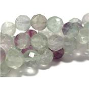 Fluorine Multicolore Perle Ronde Facettée Percée 6 mm - 64 Facettes (Lot de 20 perles)