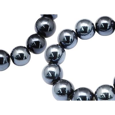 Perle de Porcelaine Noire 6 mm (Par Lot de 5 Perles)