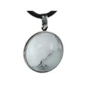 Howlite Blanche Pendentif Cabochon rond 18 mm Harmony